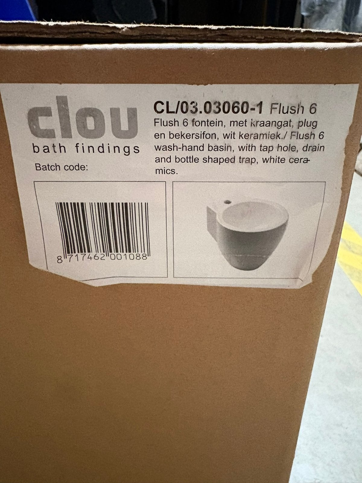 Clou Flush 6 fontein 27x31,5, sanitair, wasbak, badkamer, wc, Doe-het-zelf en Verbouw, Sanitair, Verzenden, Zo goed als nieuw