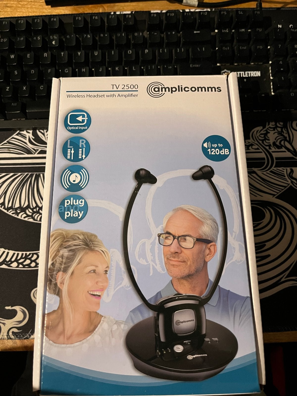 Amplicomms TV 2500 draadloze hoofdtelefoon met versterker, Audio, Tv en Foto, Koptelefoons, Ophalen of Verzenden, Nieuw, Overige merken