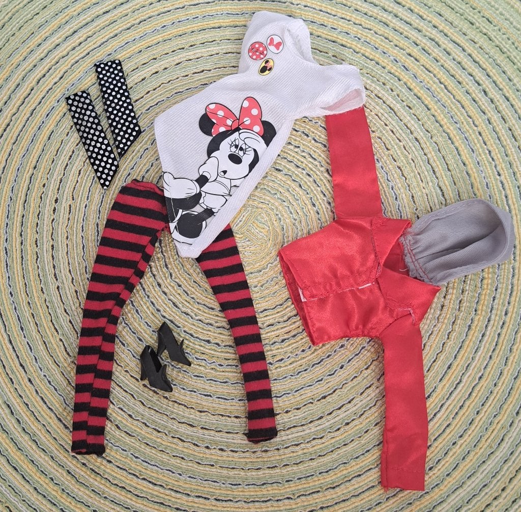 Disney - Minnie Mouse outfit voor Barbie/tienerpoppen, Kinderen en Baby's, Ophalen of Verzenden, Gebruikt, Barbie