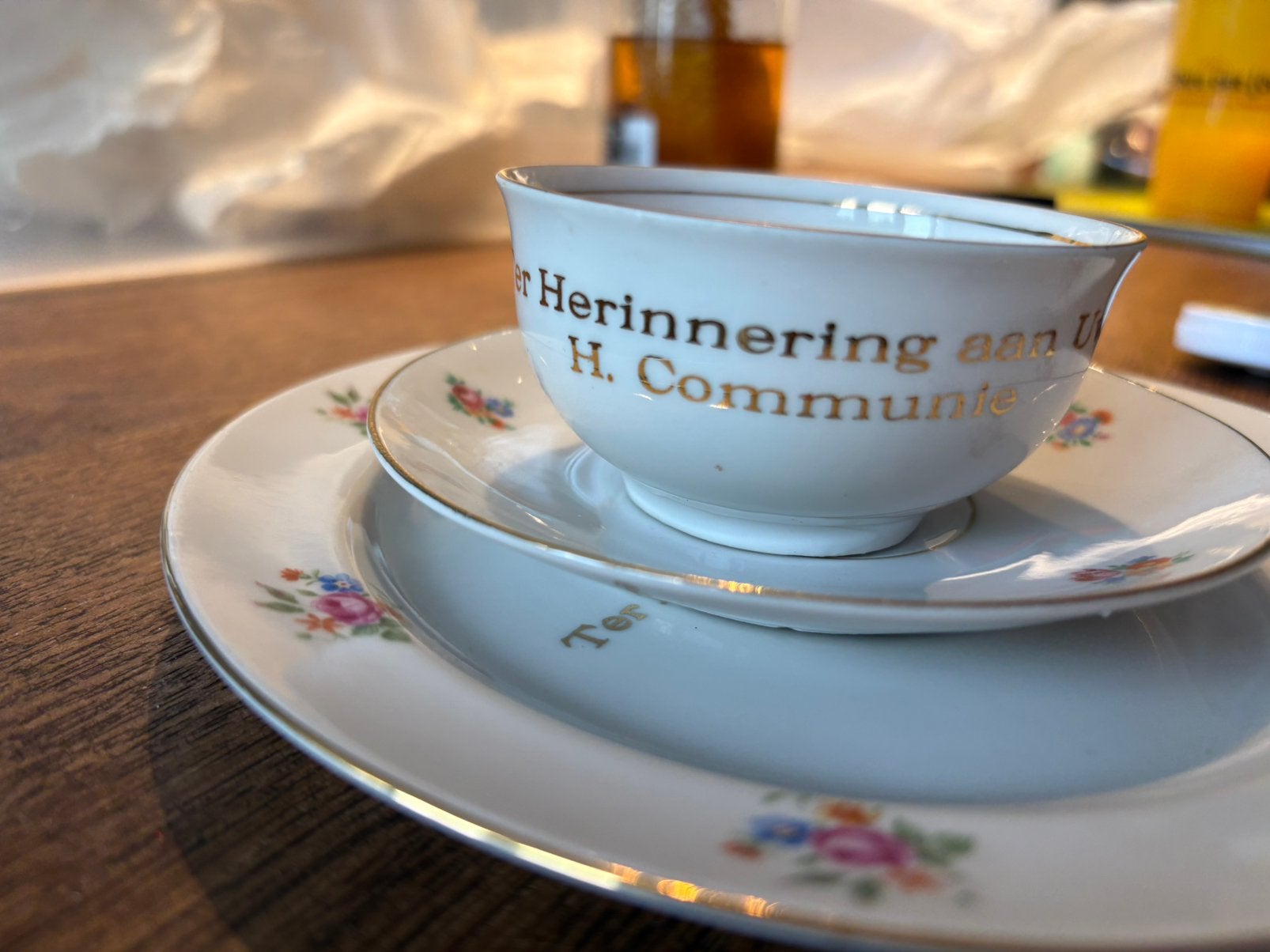 Titel: Vintage communieservies Rieber Mitterteich Bavaria, Ophalen of Verzenden