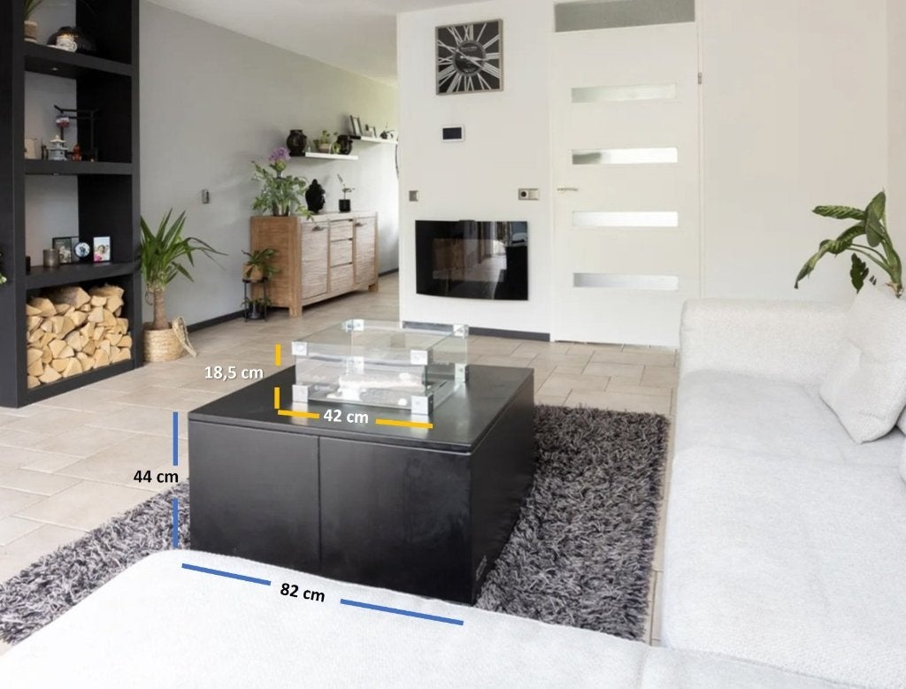 Salontafel Binnen of Buiten met Bio ethanol haardje, Ophalen, Gebruikt, 50 tot 100 cm, Vierkant