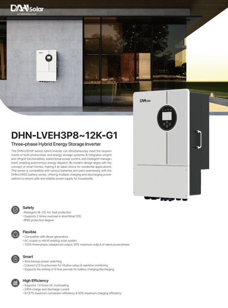DAH Solar 12 kW Hybride Omvormer 3-fase | 48V, Duikerweg 7A, DAH Solar, Nieuw, Ophalen of Verzenden