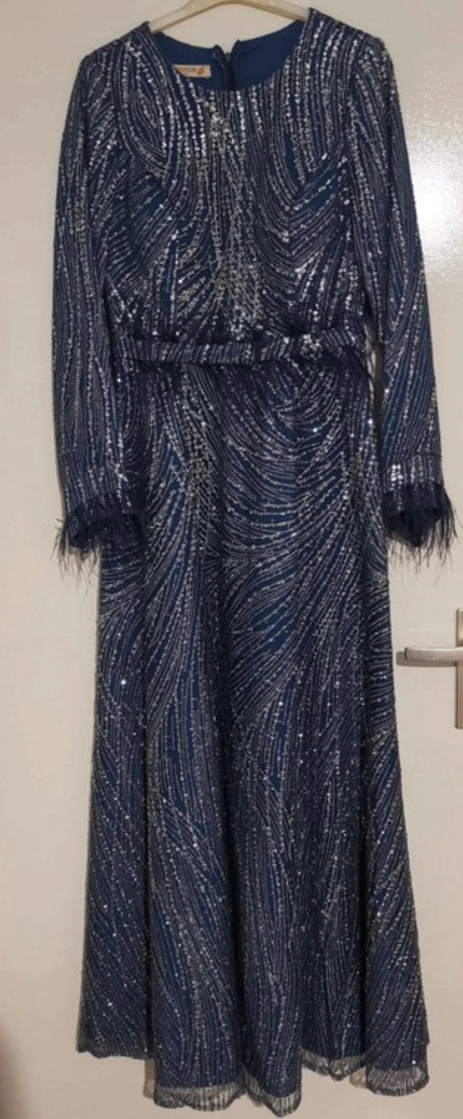 Feest- Gelegenheidsjurk maat 38, Maat 38/40 (M), Galajurk, Blauw, Ophalen of Verzenden