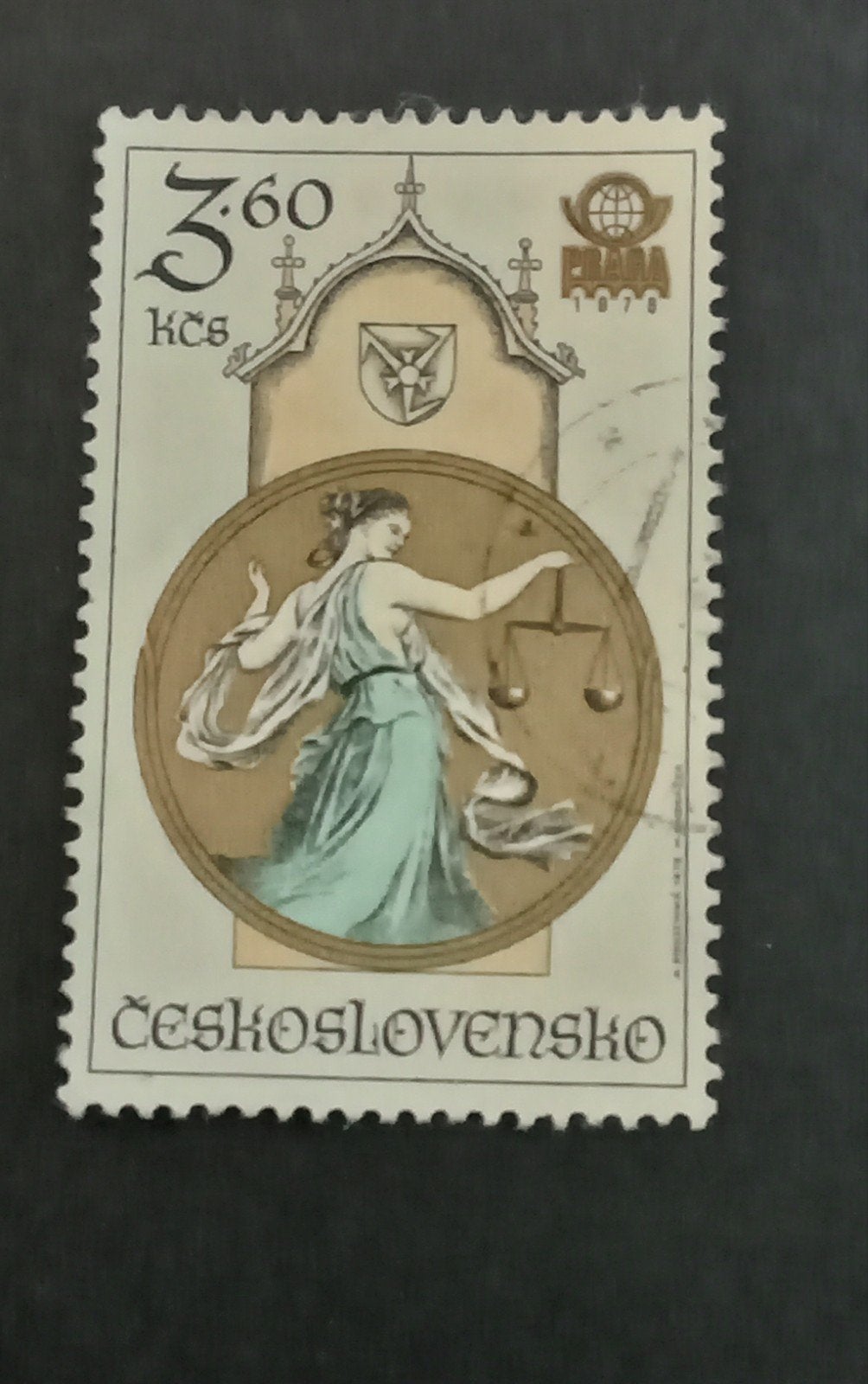 Tsjechoslowakije 36 - Vrouwe Justitia, Verzenden, Overige landen, Gestempeld