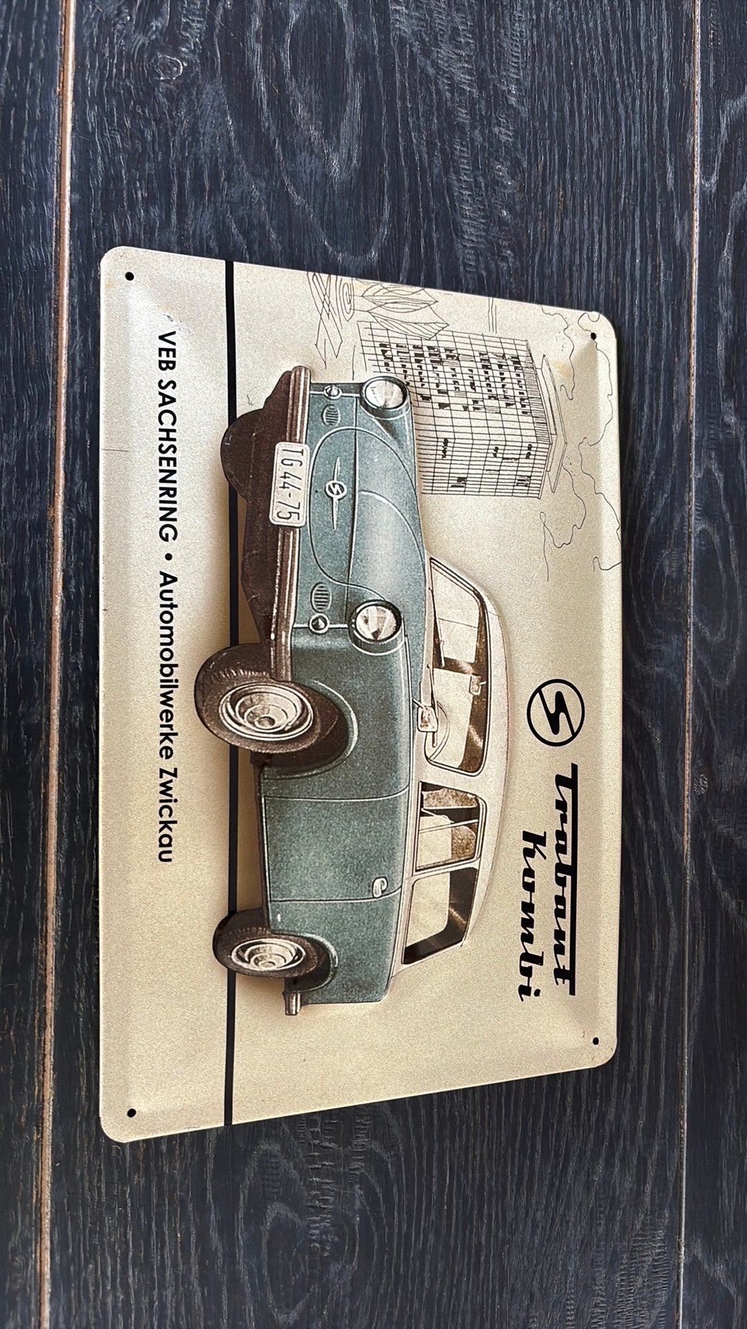 Trabant Combi ophang bordje, Ophalen of Verzenden, Nieuw, Auto's