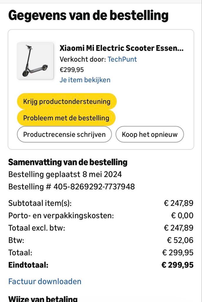 Xiaomi Mi Essential Elektrische Step, Fietsen en Brommers, Ophalen of Verzenden, Zo goed als nieuw, Elektrische step (E-scooter)