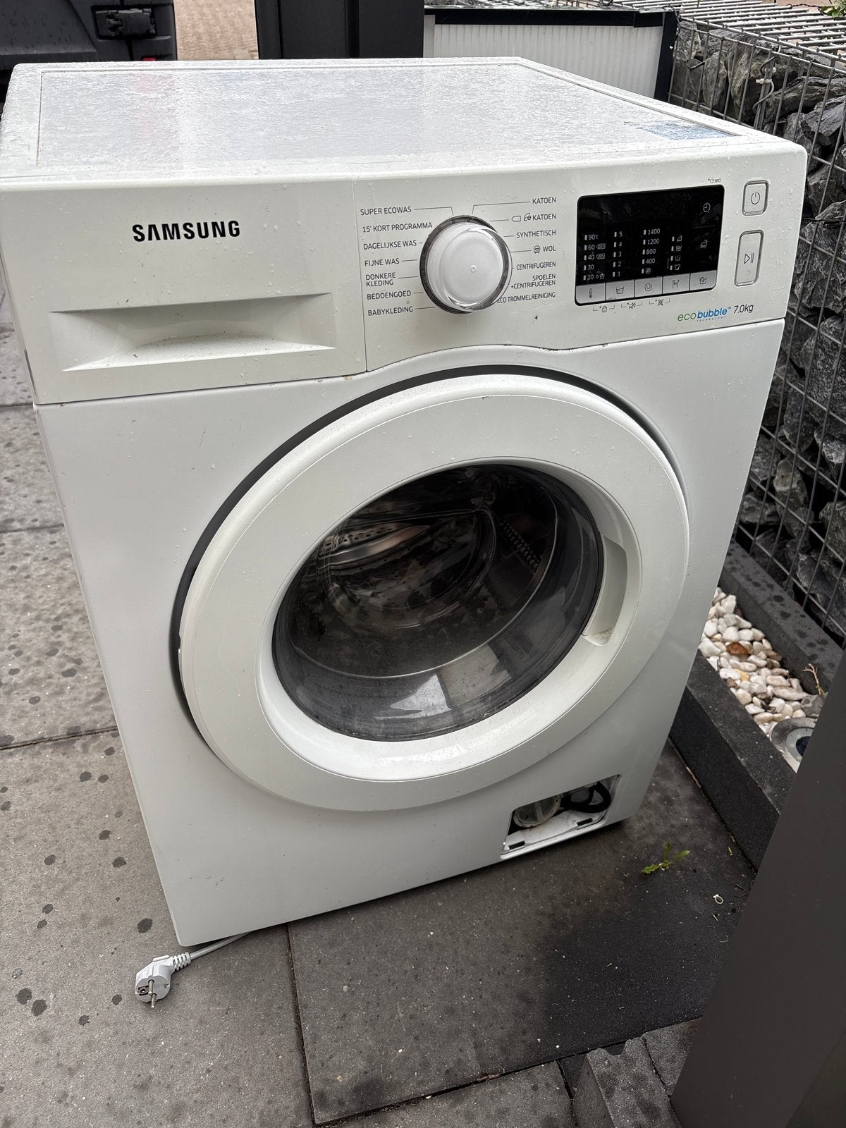 Samsung EcoBubble 7kg Wasmachine - Zo goed als nieuw, Ophalen, Gebruikt, Voorlader, Kort programma