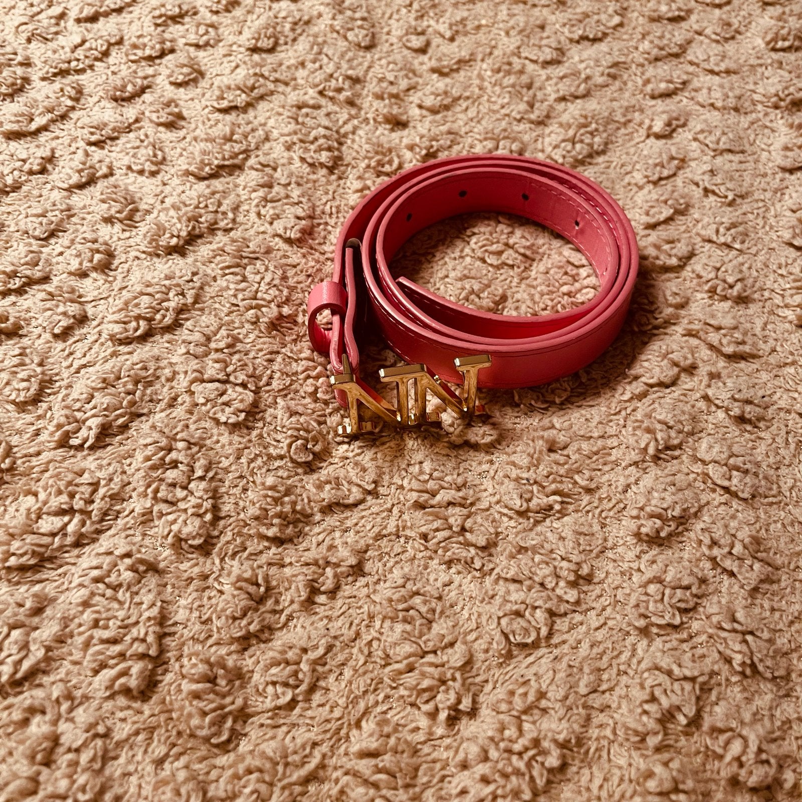 Roze NIK&NIK riem met gouden letters, maat M, Minder dan 3 cm, Overige kleuren, 90 tot 100 cm, Tailleriem