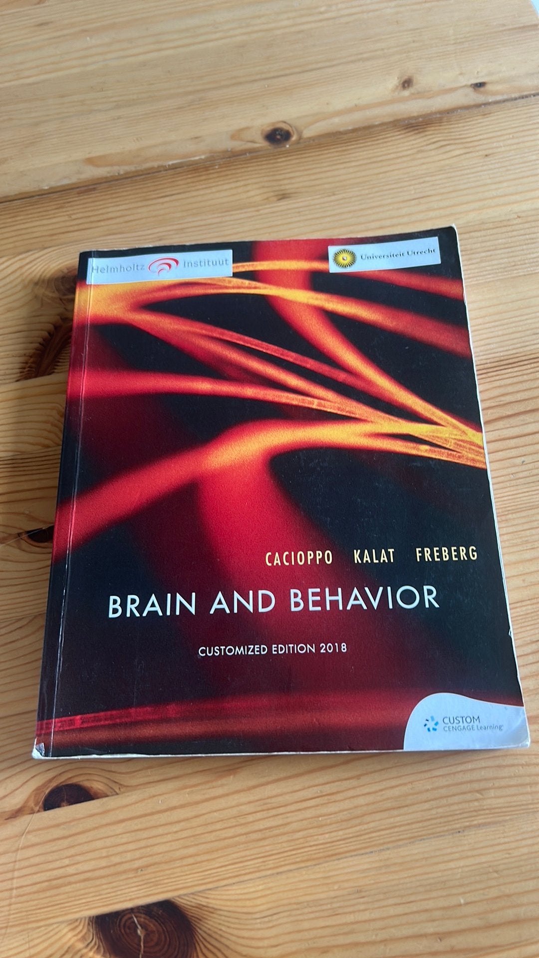 Brain and Behaviour - Cacioppo, Kalat, Freberg, Ophalen, Zo goed als nieuw, Cognitieve psychologie