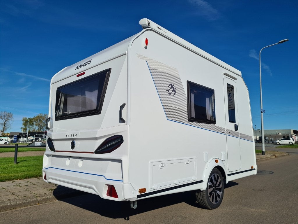 Knaus Yaseo 340 PX Cassetteluifel, Caravans en Kamperen, Overige typen, Tot en met 2, Bedrijf, Treinzit