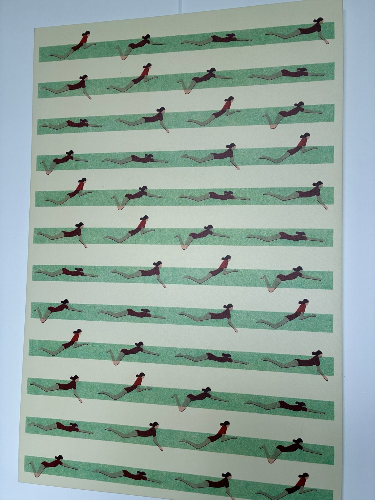 Unieke zwemmersprint print - Decoratieve kunst, Ophalen, 75 – 100, 50 tot 75 cm, Print