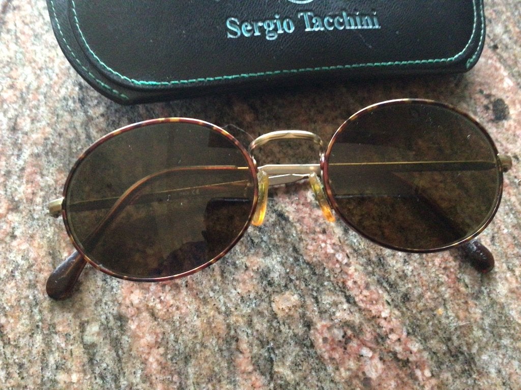 Luxe Italiaanse design zonnebril Sergio Tacchini  vintage, Overige merken, Zonnebril, Bruin, Ophalen of Verzenden