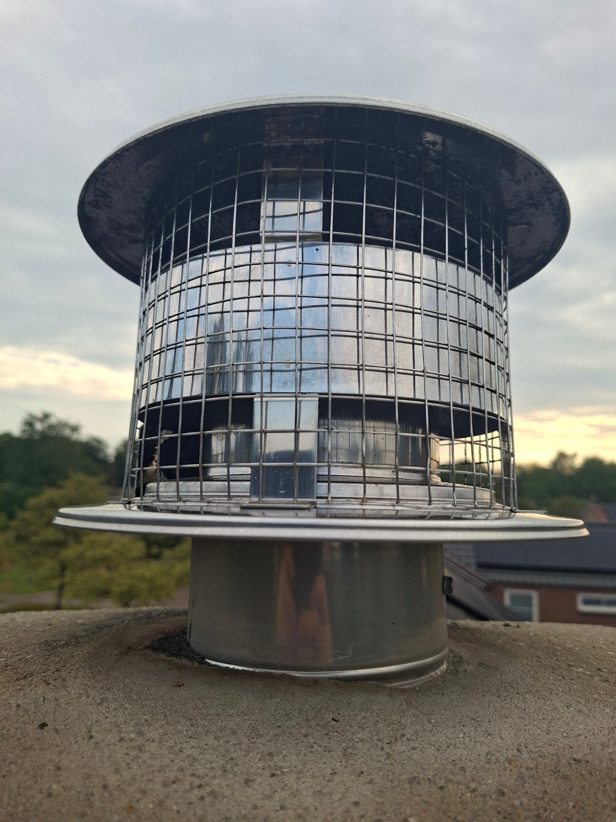 rvs trekkap Vonkengaas regenkap kachelpijp 130mm als nieuw, Doe-het-zelf en Verbouw, Afvoer, Ophalen of Verzenden, Zo goed als nieuw