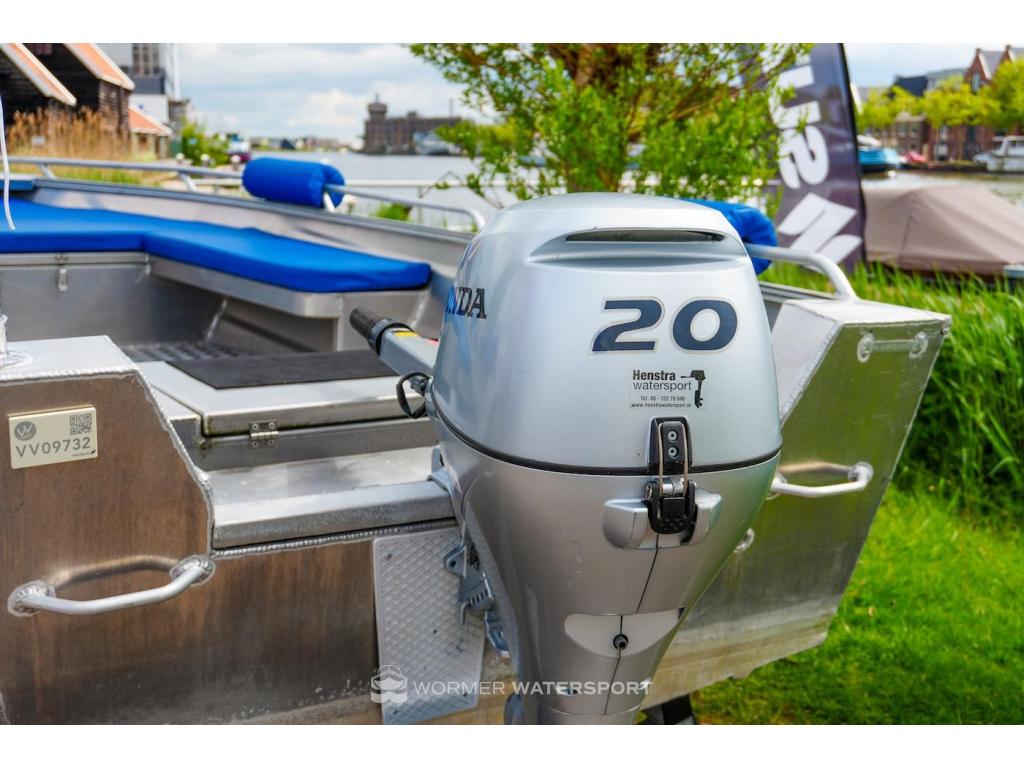 Qwest R400 (zelflozend) + 20 PK Honda (Buitenkans), 10 tot 30 pk, Gebruikt, 4 m, Niet ingevuld