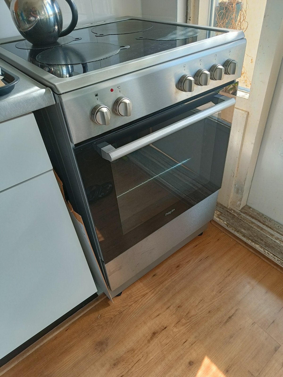 Pelgrim PFI7160RVS Inductie kookplaat met oven en pannenset, Ophalen, 4 kookzones, Zo goed als nieuw, Inbouw
