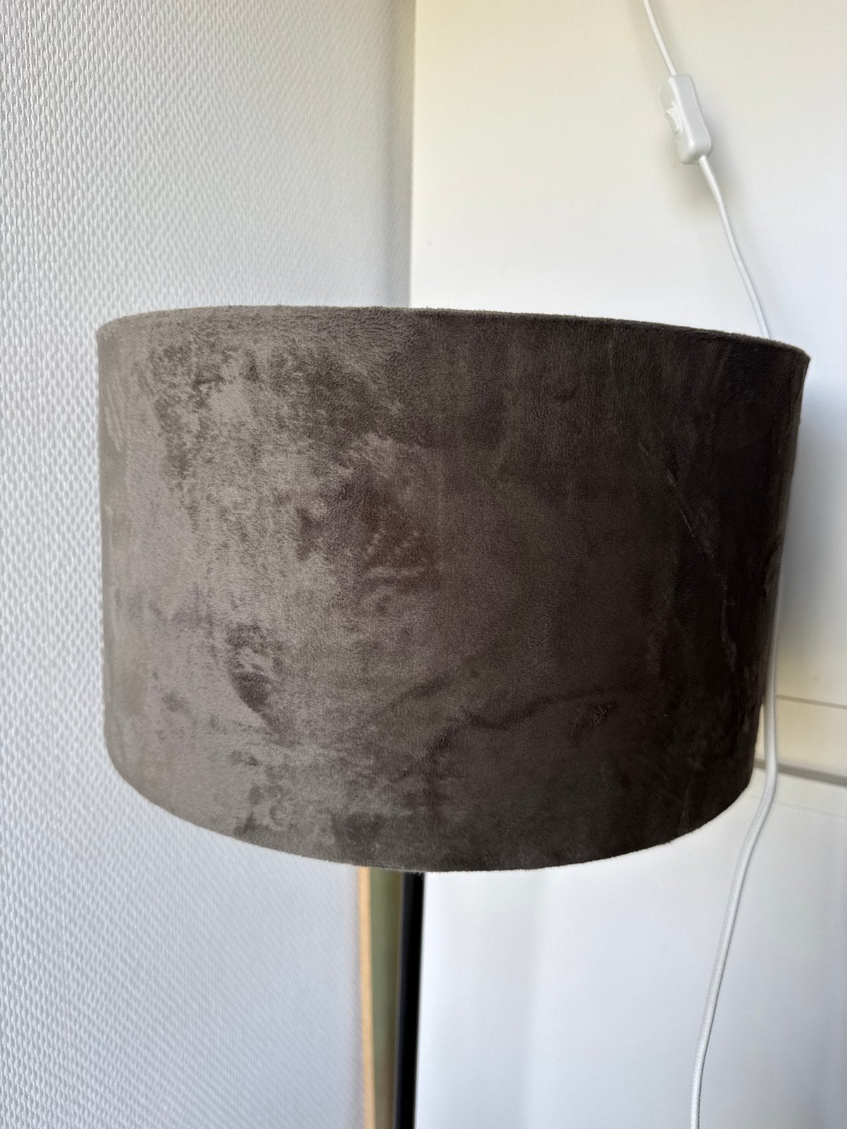 Suède lampenkap, 20cm hoog, 40cm breed, Ophalen, Overige typen, Rond, Zo goed als nieuw