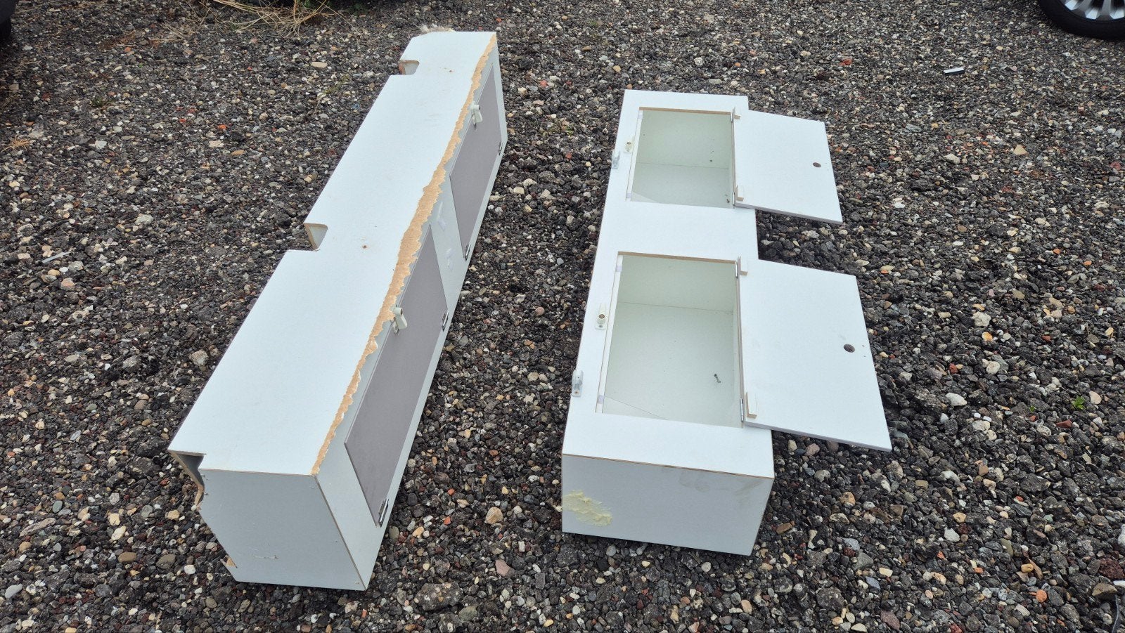 Witte kasten met kleppen - opslag of decoratie, Huis en Inrichting, Ophalen, Gebruikt