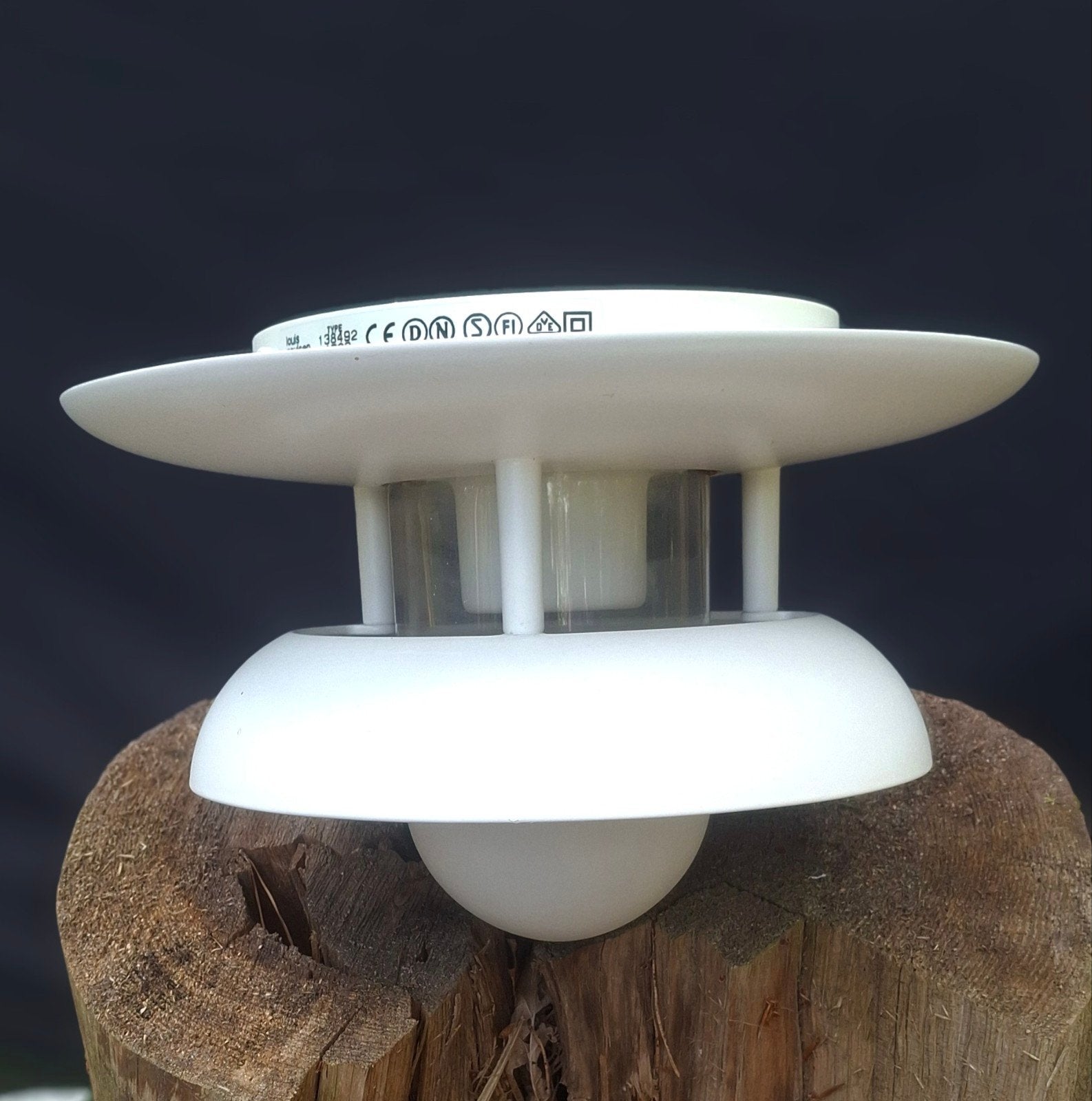 2 witte Louis Poulsen 'Safir' plafondlampen door M. Tuxen., Huis en Inrichting, Lampen | Plafondlampen, Ophalen of Verzenden, Zo goed als nieuw