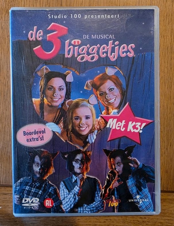 K3 – De 3 Biggetjes De Musical (DVD) – Originele K3, Gebruikt, Verzenden, Alle leeftijden, Overige genres