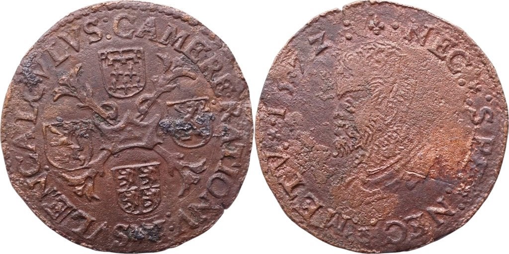 Jeton (rekenpenning) 1572, Nederlanden (Filips II), Verzenden, Overige materialen, Nederland