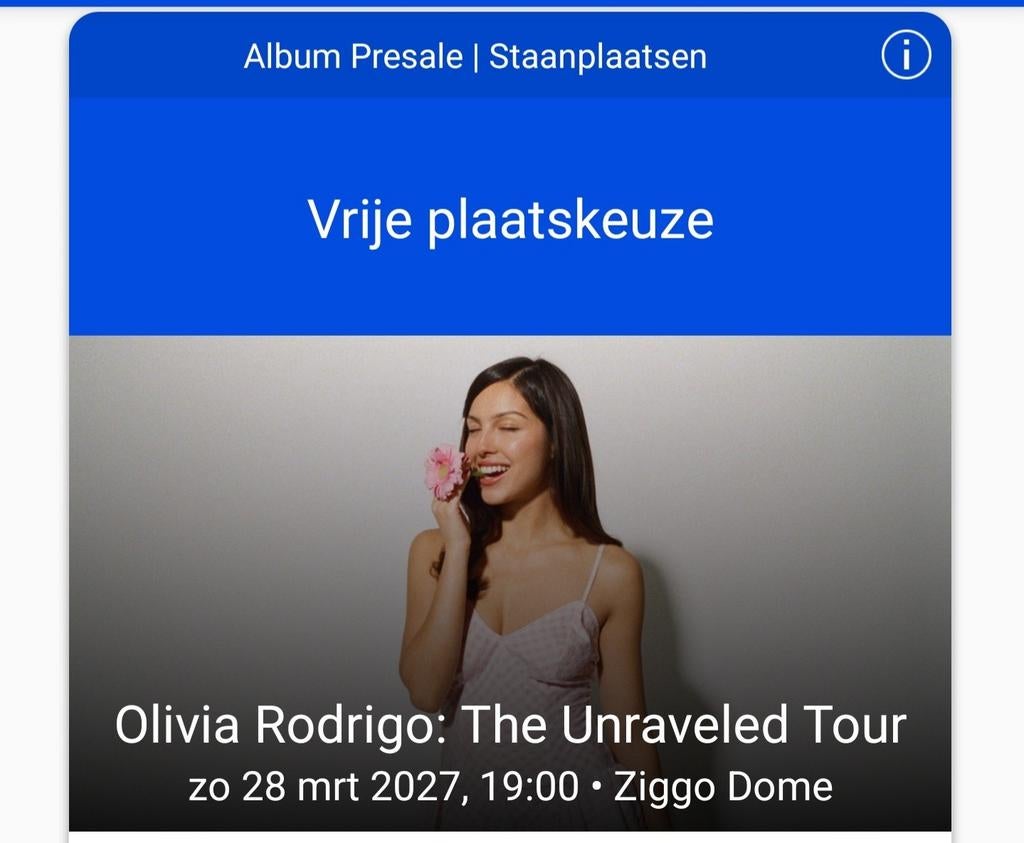 Olivia Rodrigo 2 staanplaatsen, Eén persoon