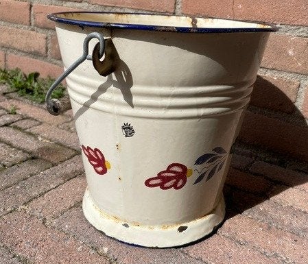 oude boerenbont emmer 22x24cm, Ophalen of Verzenden, Gebruikt, IJzer, Met handgreep