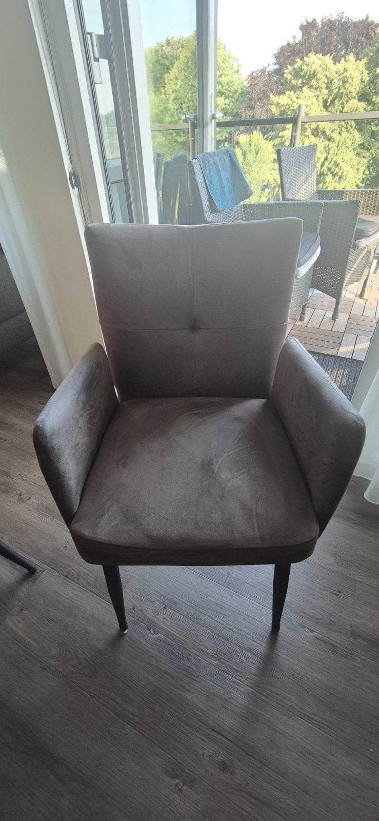 6 stijlvolle eetkamerstoelen met armleuningen – €100 totaal, Ophalen, Gebruikt, 100 tot 150 cm, 50 tot 100 cm