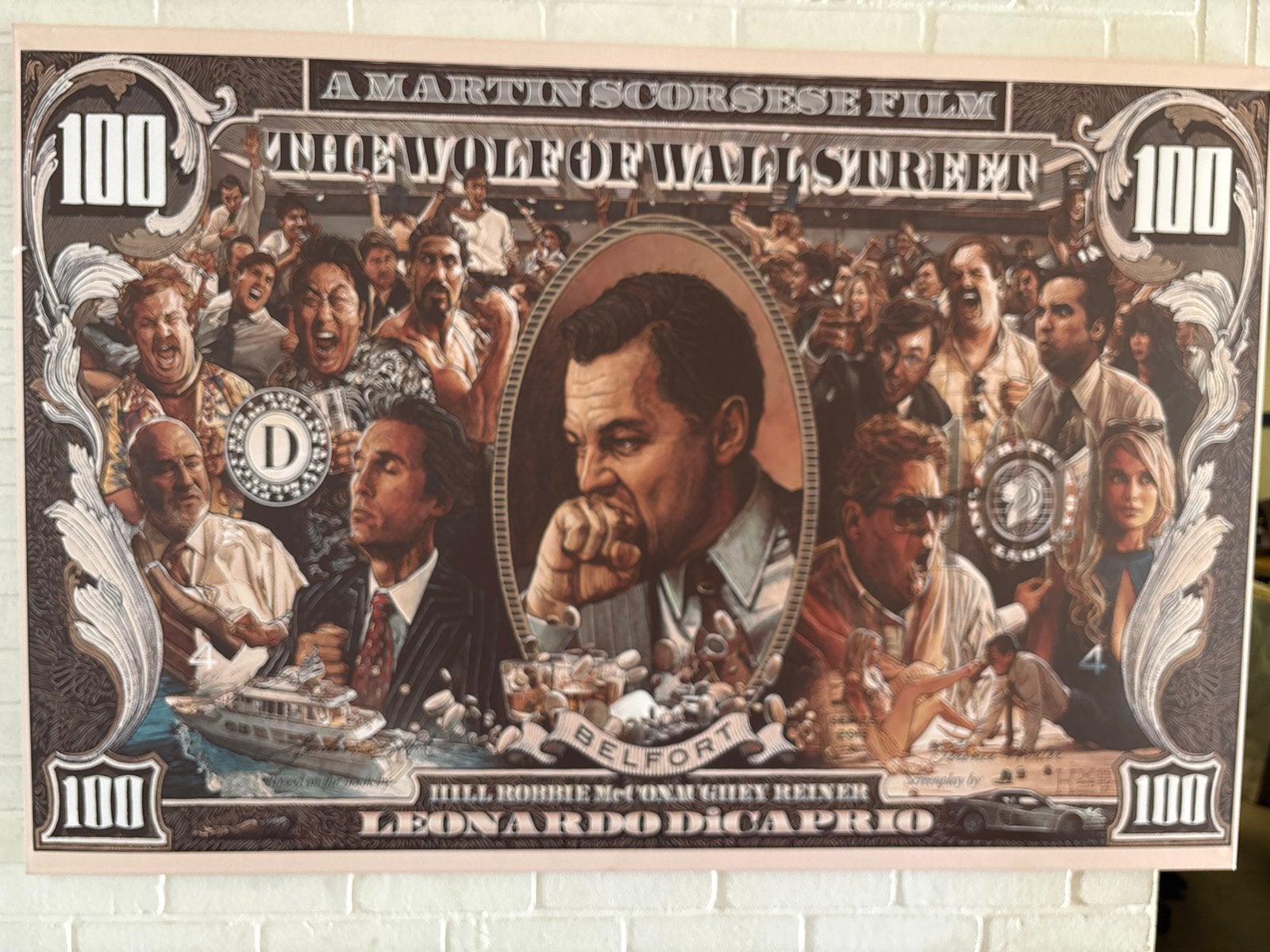 The Wolf of Wall Street Filmposter - Uniek Design, Ophalen of Verzenden, Nieuw, Foto of Poster