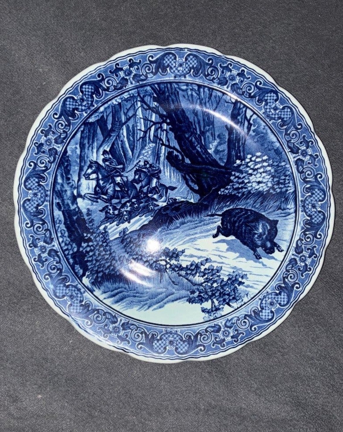 Delfts Blauw Wandbord - Jachtscène, Ophalen of Verzenden