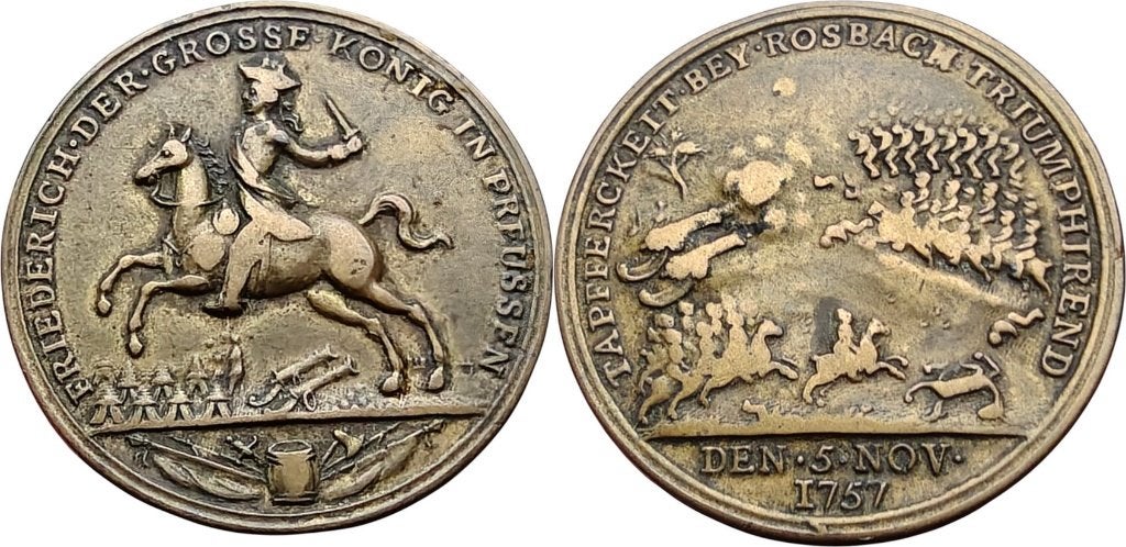 Penning 1757, Pruisen, slag bij Rossbach, Ophalen of Verzenden, Brons, Buitenland