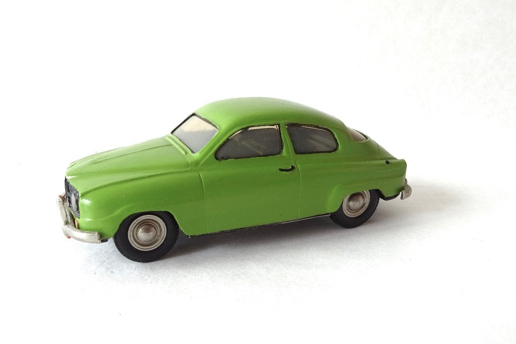SAAB 96 Groen  Gebouwde kit, Hobby en Vrije tijd, Ophalen of Verzenden, Gebruikt, Auto, Overige merken