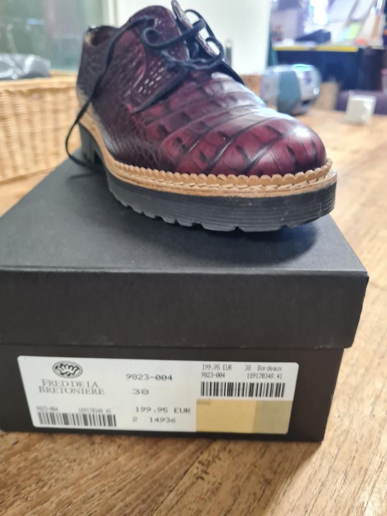 Fred de la Bretoniere veterschoenen bordeauxkrokodil, Nieuw, Ophalen of Verzenden, Rood, Fred de la Bretoniere