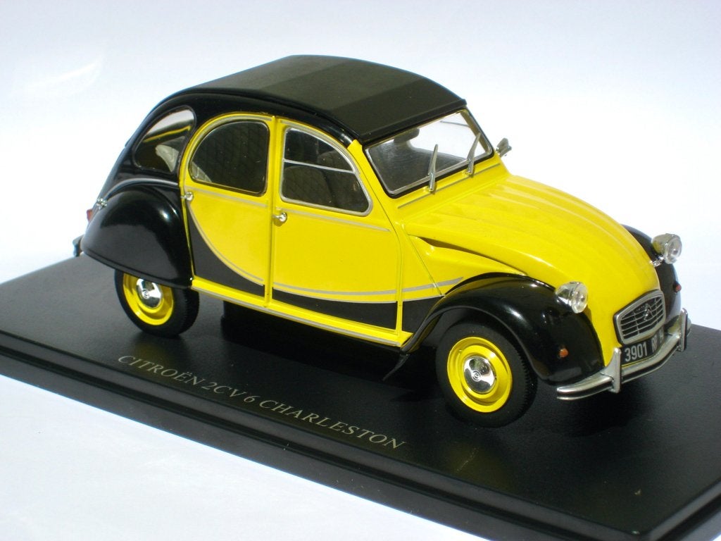 Citroen 2CV Charleston geel-zwart Hachette testserie 1:24, Ophalen of Verzenden, Nieuw, Auto, Overige merken