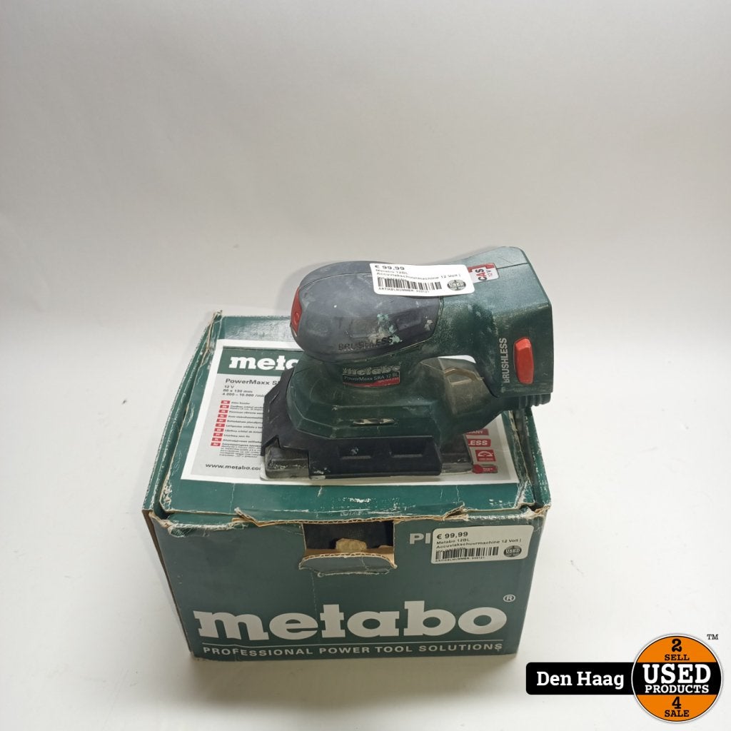 Metabo 12BLvlakschuurmachine 12Volt Body | inc garantie, Doe-het-zelf en Verbouw, Metabo, Zo goed als nieuw, Support@metabo.com