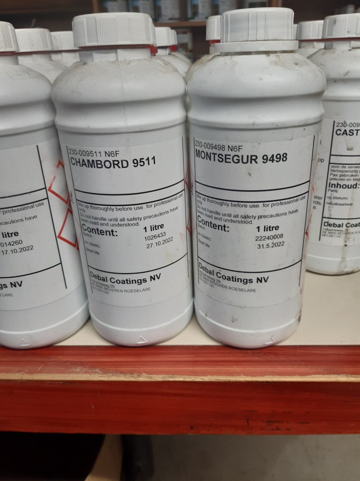 17 flessen, 1 liter, loogbeits Debal Coatings, div.kleuren, Ophalen of Verzenden, Overige typen