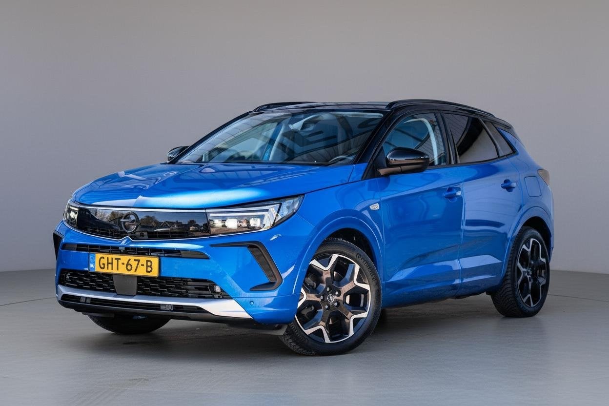 Opel Grandland 1.6 Turbo Plug-In Hybrid Ultimate |Leder|Stoe, Auto's, Dealer onderhouden, Euro 6, 4 cilinders, Blauw