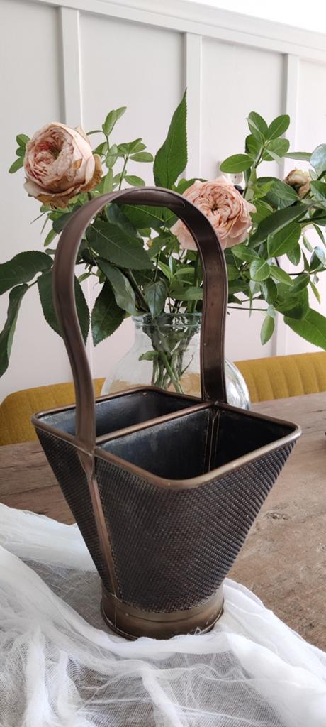 Antieke / Vintage Messing Flessendrager – Koperen Mand., Ophalen of Verzenden