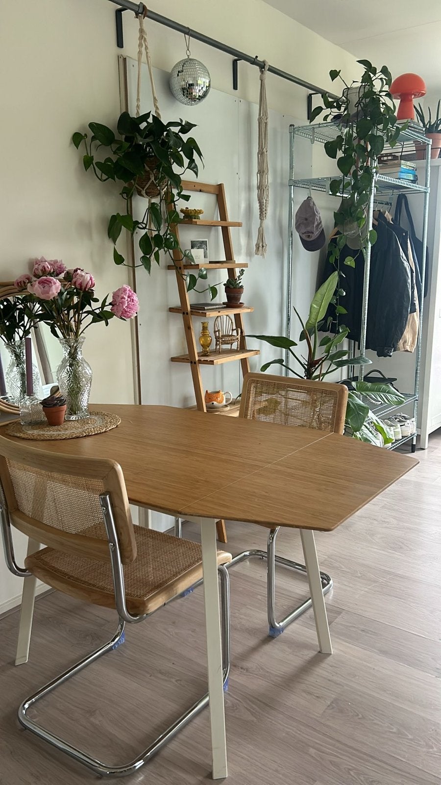 Ikea ps 2012 klaptafel bamboe met witte poten, Ophalen, Gebruikt, 100 tot 150 cm, 50 tot 100 cm