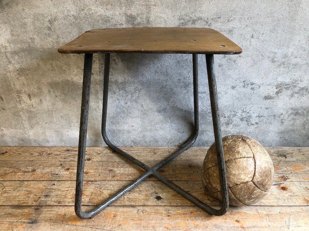 Vintage brocant industrieel krukje | tafeltje | kastje, Ophalen of Verzenden