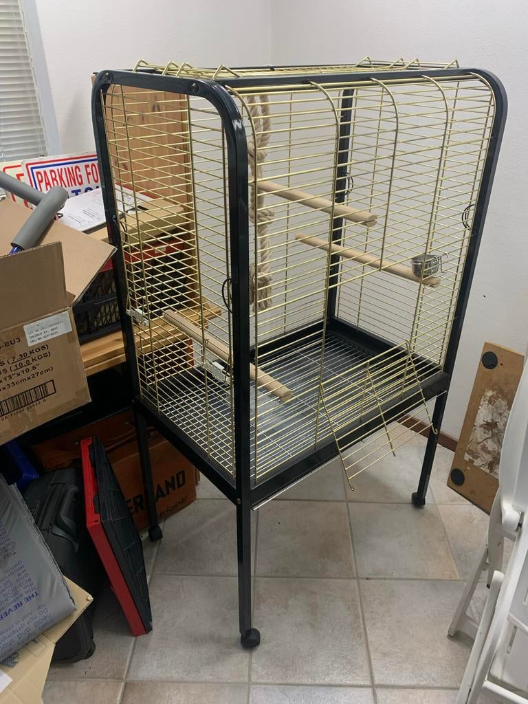 Schitterende kooi voor papegaai, Ophalen, Zo goed als nieuw, Metaal, Vogelkooi