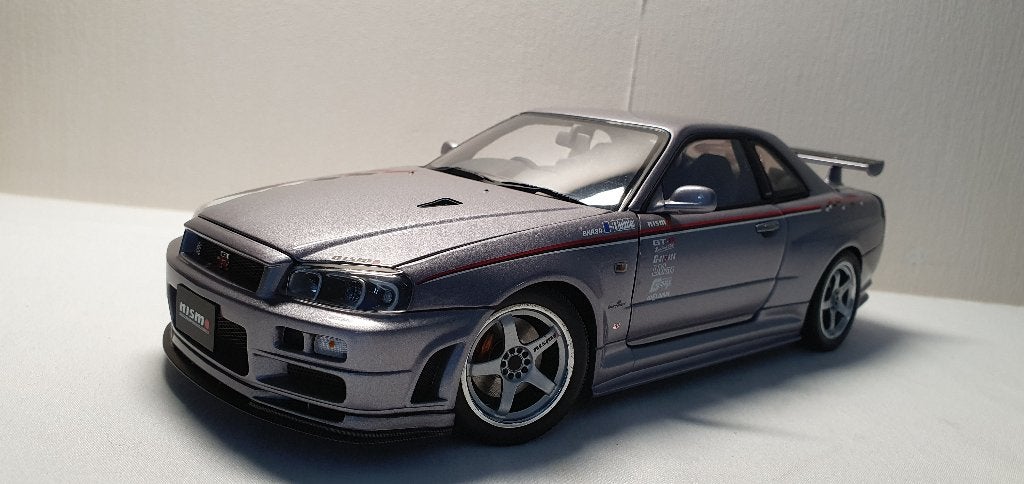 AUTOart Nismo R34 GT-R S-Tune Arglete Silver 1:18, Ophalen of Verzenden, Zo goed als nieuw, Auto, Autoart