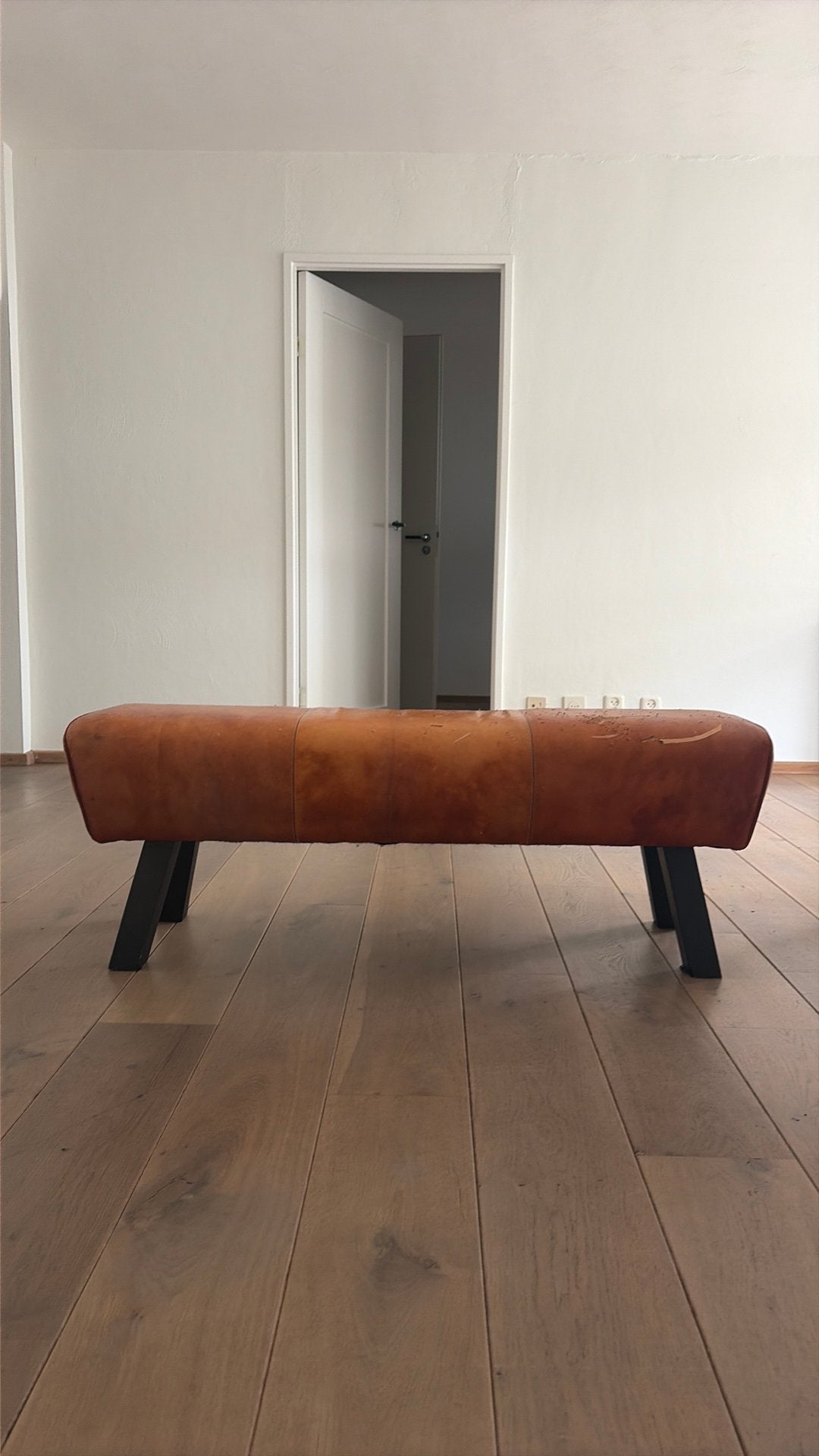 Vintage Turnbank - Gymbank - nepleer en Hout, Ophalen, Gebruikt, Bruin, Eén