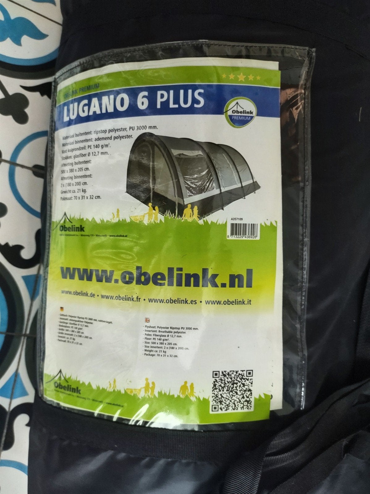 Nieuwe Obelink Lugano 6 PLUS 6-persoons tent, Ophalen, Nieuw, Tot en met 6