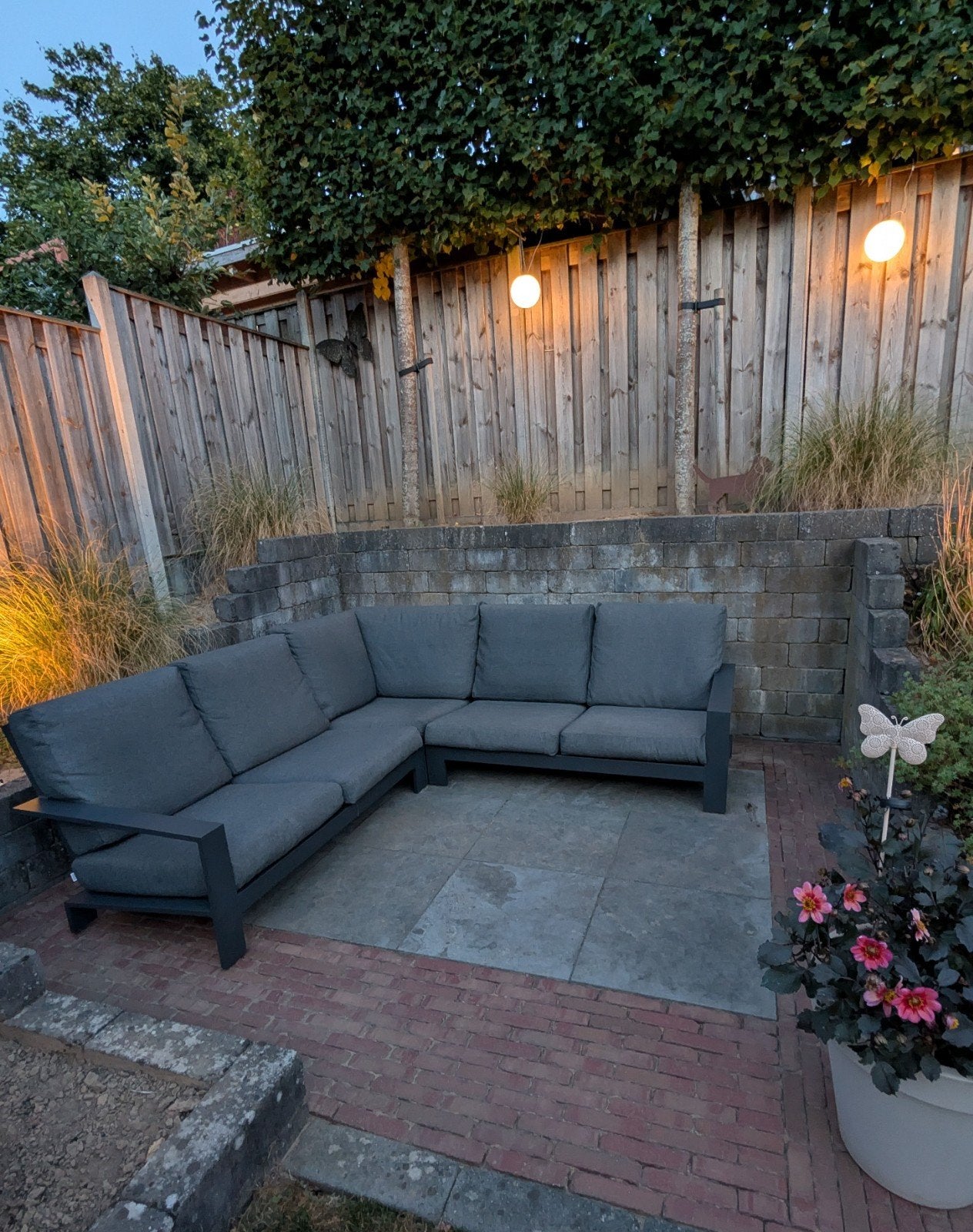 Loungebank Garden Impressions aluminium grijs, Ophalen, 5 zitplaatsen, Gebruikt, Aluminium