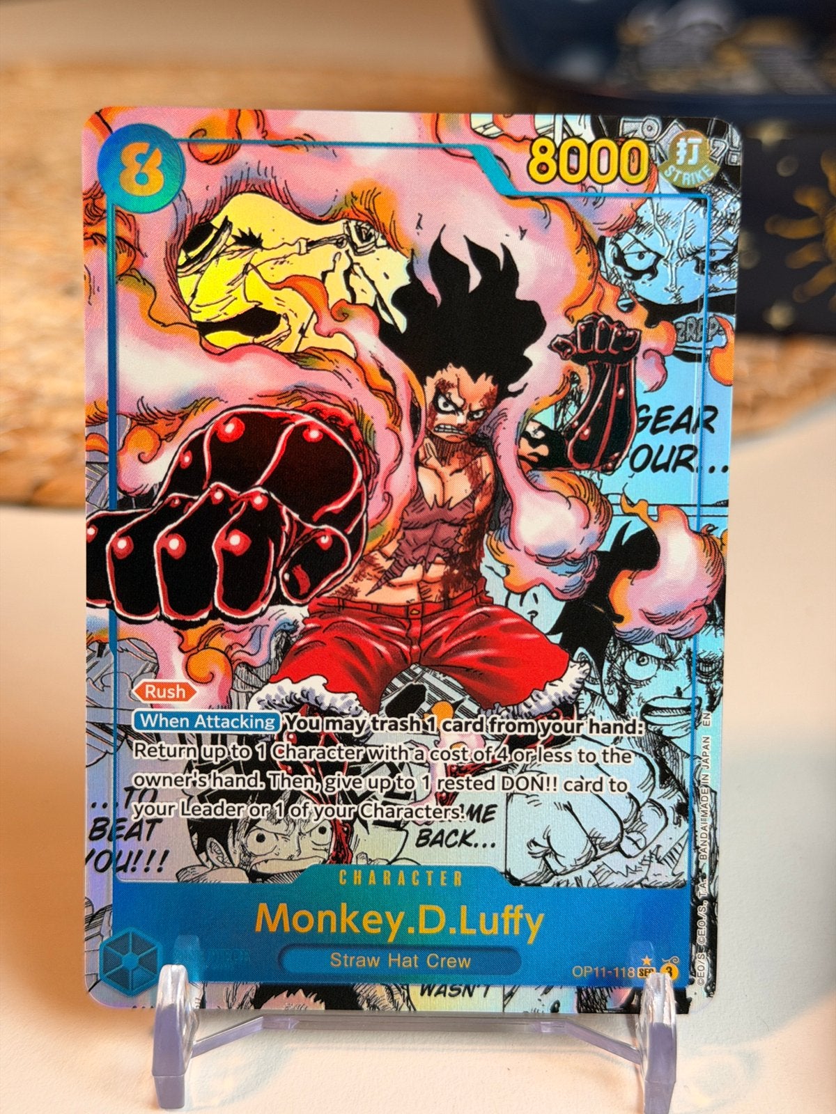Monkey.D.Luffy OP11-118 Manga Alt Art - One Piece English, Ophalen of Verzenden, Zo goed als nieuw, Losse kaart, Foil