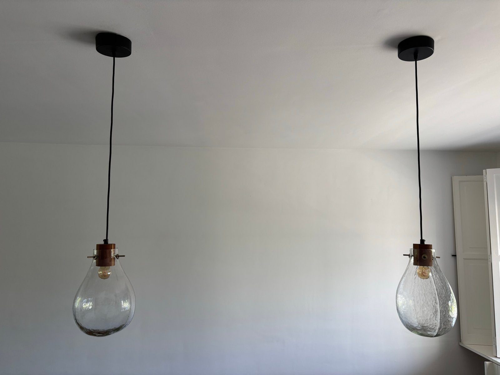 H&M Home glazen plafondlampen (2x), Huis en Inrichting, Ophalen, Zo goed als nieuw, Glas, Minder dan 50 cm