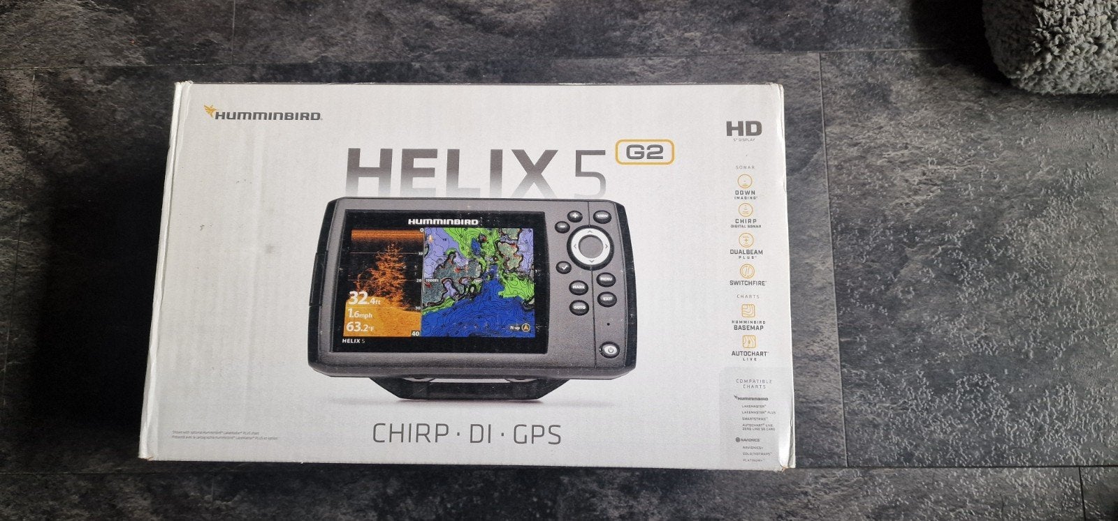 Humminbird Helix 5 CHIRP DI GPS Fishfinder, Ophalen, Nieuw, Kaartplotter of Fish Finder