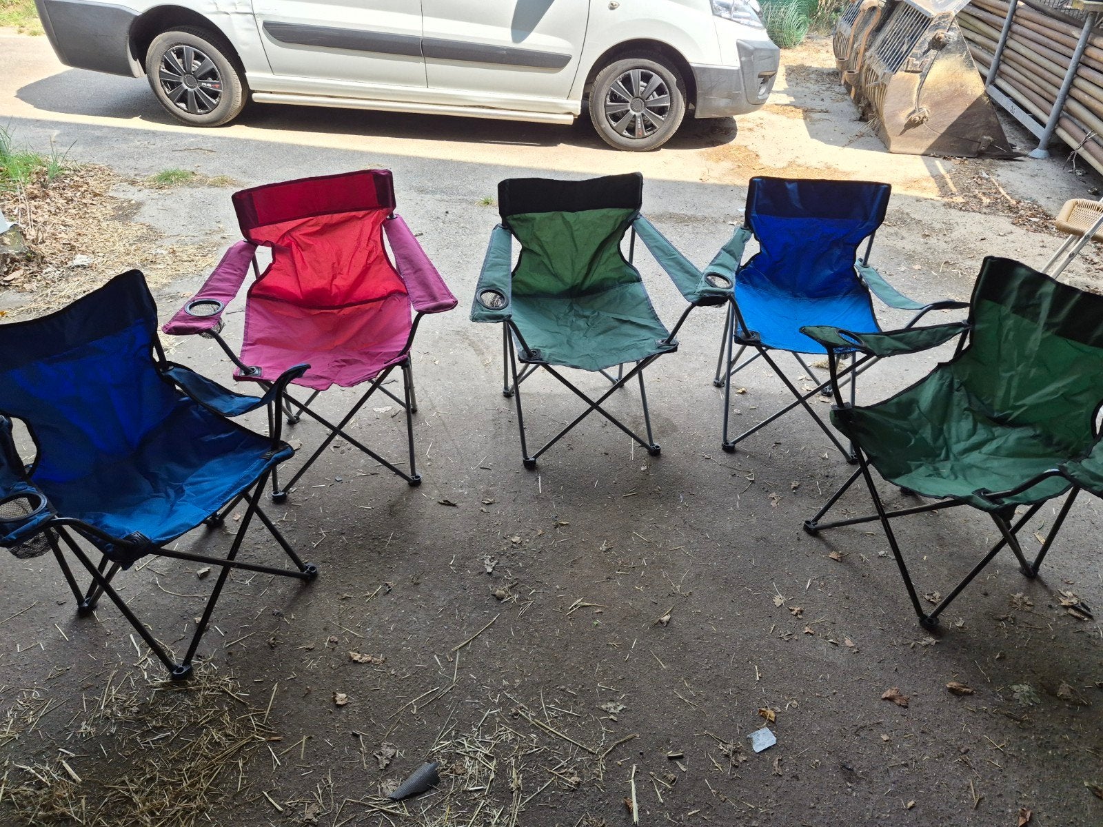 5 gebruikte camping klapstoeltjes, Ophalen, Gebruikt, Campingstoel