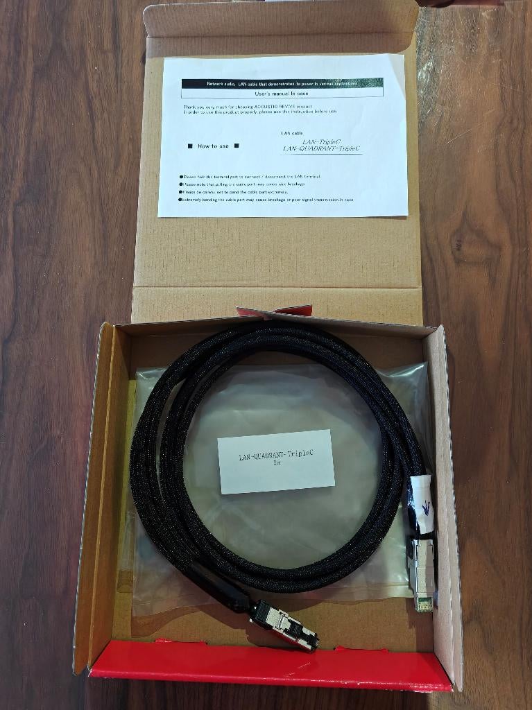 Acoustic Revive LAN-Quadrant Triple C Audio ethernet kabel, Ophalen of Verzenden, Zo goed als nieuw, Minder dan 2 meter, Overige kabels
