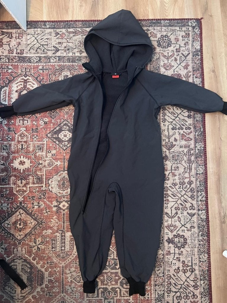 Waterproof Shoftshell Overall Comfy Grijs iELM mt 110, Kinderen en Baby's, Kinderkleding | Maat 110, Zo goed als nieuw, Jongen of Meisje